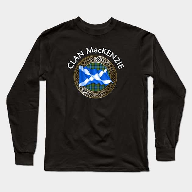 Clan MacKenzie Crest & Tartan Knot Long Sleeve T-Shirt by Taylor'd Designs